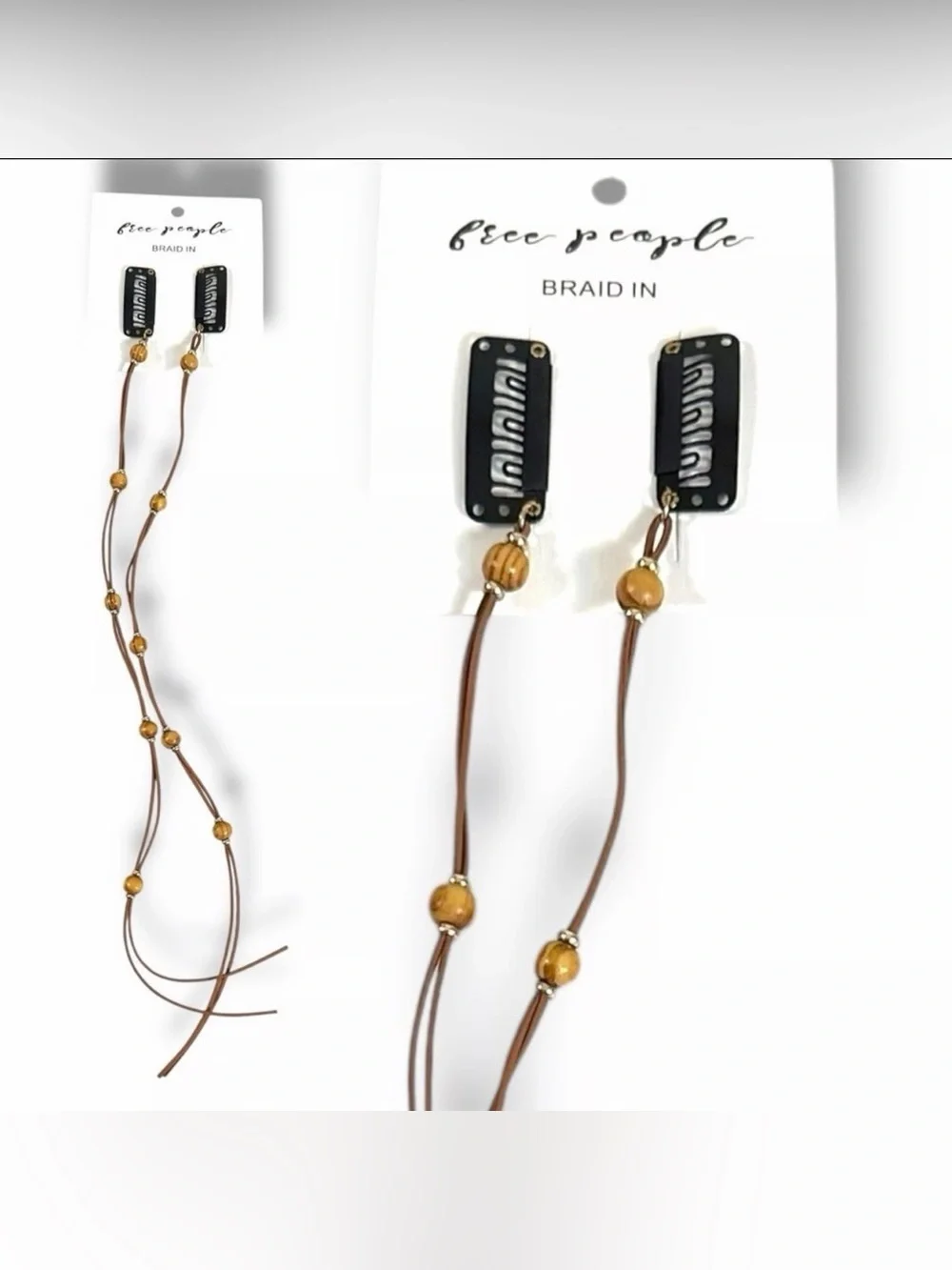 Free People Brown Bead-Accent Braid-In Hair Accessory